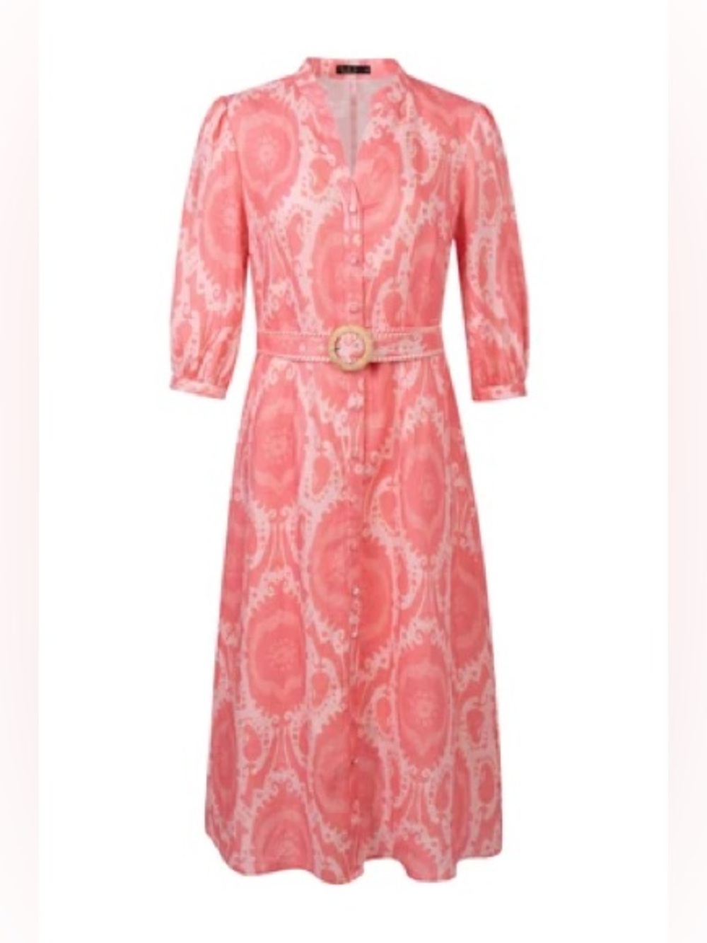 G.D.D. abyss pink long linen dress size 12 NWT